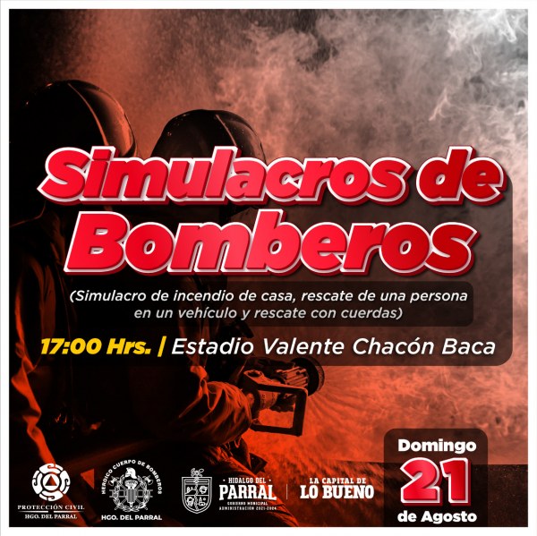 Espectacular simulacro de Bomberos este domingo en el Valente Chacón