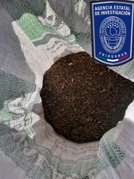 Asegura AEI 19.5 kilos de mariguana en Nonoava al interior de 3 costales