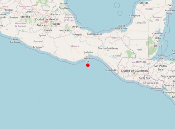 Se registra sismo de magnitud 5.0 en Salina Cruz, Oaxaca
