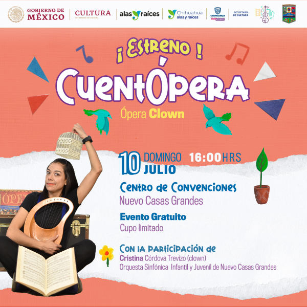 Realizará Gobierno primer concierto “Cuentópera” en Nuevo Casas Grandes