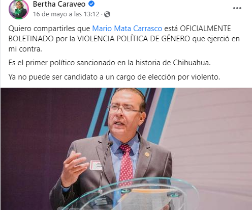 Boletinan a Mario Mata, ya no puede ser candidato a elección por violento: Bertha Caraveo