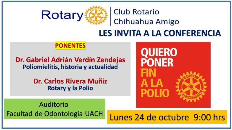 Club Rotario Chihuahua Amigo invita a su conferencia ·