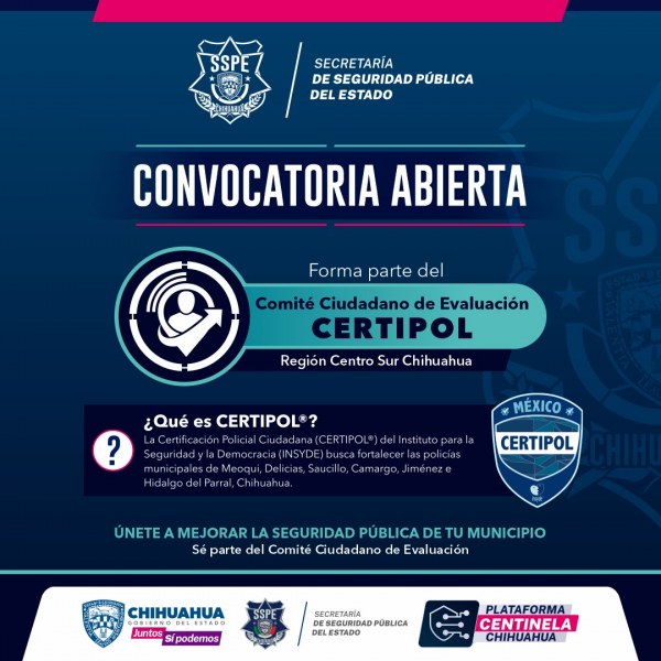 Extiende SSPE convocatoria abierta para Comité Ciudadano de Evaluación CERTIPOL
