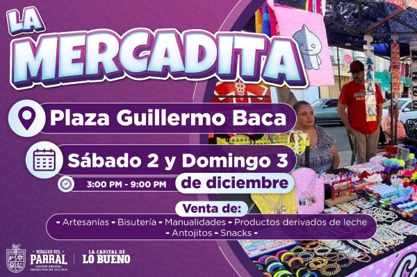 “La Mercadita” llega a la Plaza “Guillermo Baca” este fin de semana