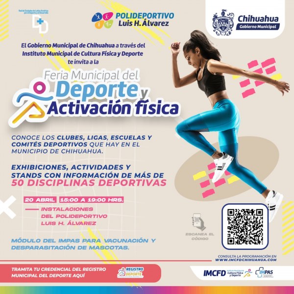 Con más de 50 disciplinas, realizarán Feria Municipal del Deporte en el Polideportivo Luis H Álvarez este sábado