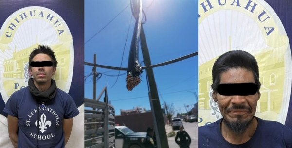 Detienen a dos hombres por robar cable telefónico en Chihuahua