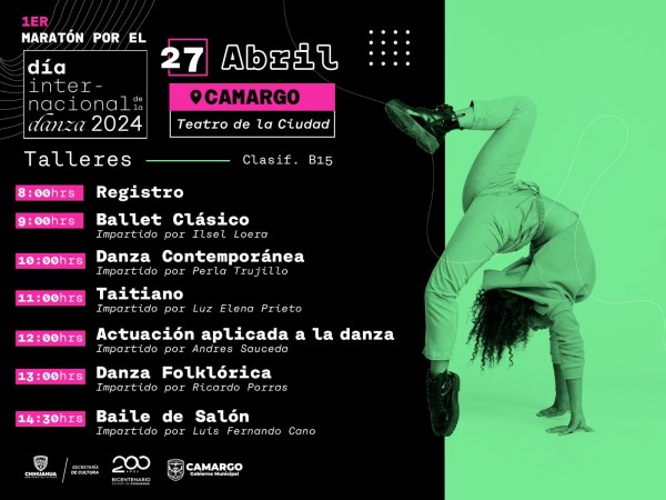Invita Cultura a celebrar el Día Internacional de la Danza en Chihuahua, Cuauhtémoc, Camargo y Jiménez