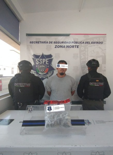 Arrestan detectives de la SSPE a hombre con 25 envoltorios de presunta droga en Ciudad Juárez
