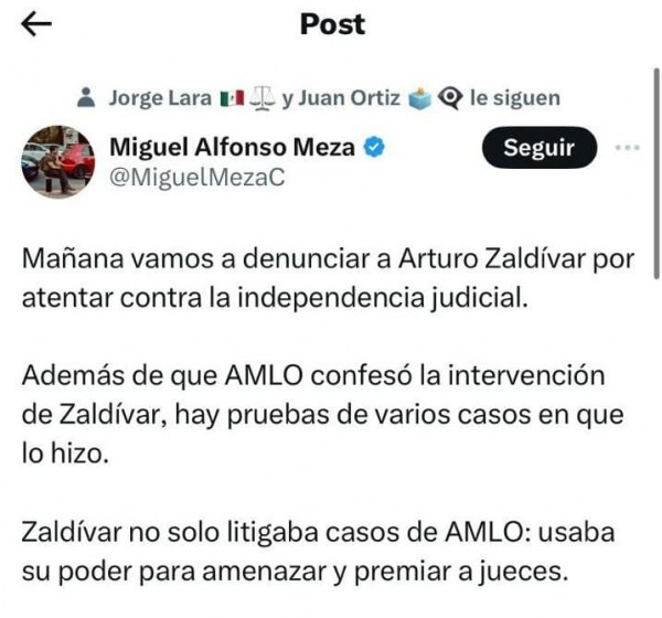Denunciarán al exministro Arturo Zaldívar por atentar contra la independencia judicial