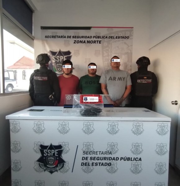 Detiene SSPE a 3 presuntos “polleros” con droga en Ciudad Juárez