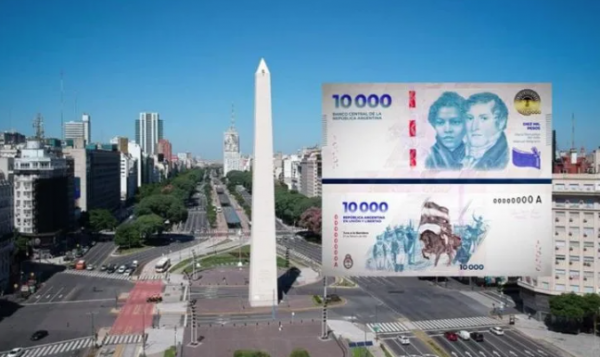 Argentina pone en circulación billetes de 10 mil y 20 mil pesos ante alta inflación