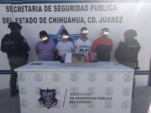 Arresta SSPE a 4 por supuesto secuestro y portación de arma de fuego en Ciudad Juárez