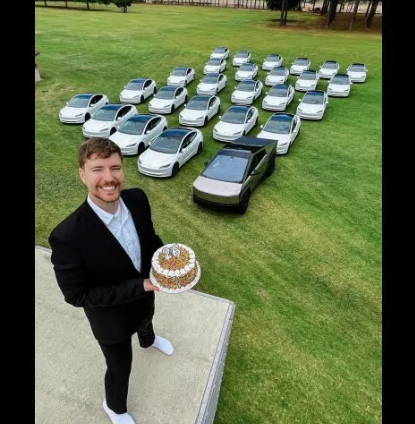 MrBeast regala 26 autos Tesla por su cumpleaños, checa las bases