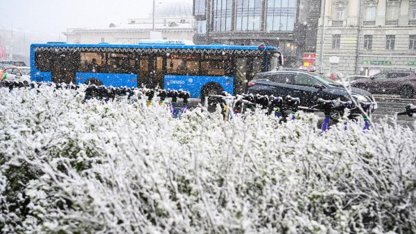 Repentinas nevadas azotan Moscú en pleno mayo