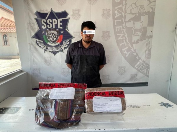 Detiene SSPE a hombre con más de 2 kilogramos de presunta droga en Ciudad Juárez