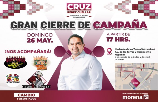 Remmy Valenzuela y César López “Vampiro” estarán en cierre de campaña de Cruz Pérez Cuéllar