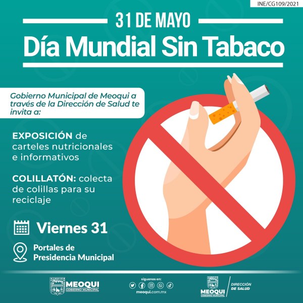 Invitan en Meoqui a actividades por el Día Mundial sin Tabaco