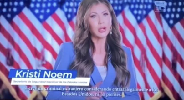 Sheinbaum pide a televisoras retirar anuncio contra la migración de la secretaria Kristi Noem