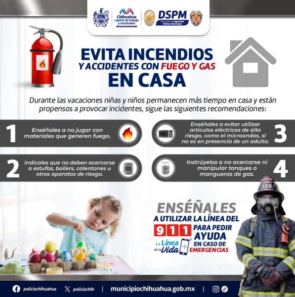 Emite Bomberos recomendaciones para evitar incidentes con niñas y niños que están más tiempo en casa