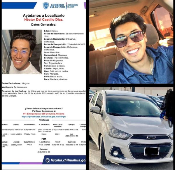 Aceptó un viaje a Saucillo y al momento desconocen su paradero; buscan a Héctor del Castillo Díaz