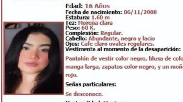 Adolescente de Nayarit desaparece tras viajar a una cita de trabajo en Guadalajara; emiten alerta Amber