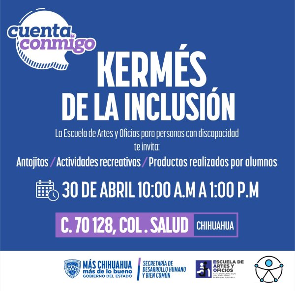 Invita Escuela de Artes y Oficios a la Kermés de la Inclusión