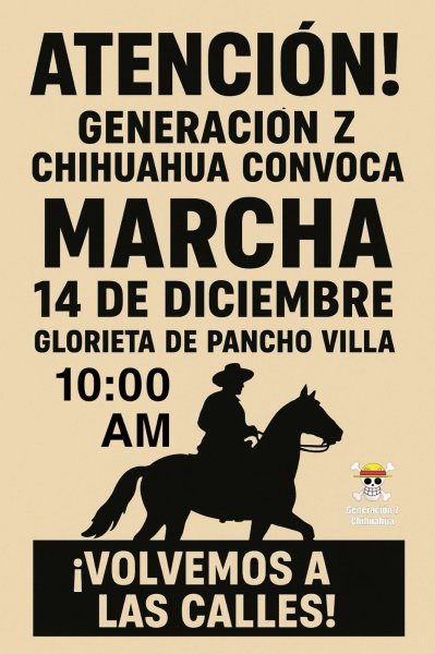 Generación Z Chihuahua convoca a nueva marcha por el campo y contra la violencia