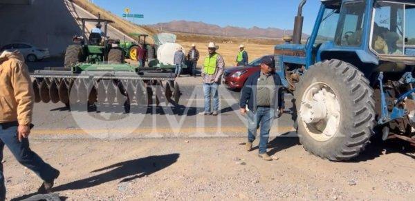 Ejidatarios de Aldama bloquean carretera en protesta por la Ley de Aguas Nacionales