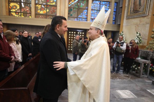 Asiste el Presidente Pérez Cuéllar a misa por el 366 aniversario de Ciudad Juárez