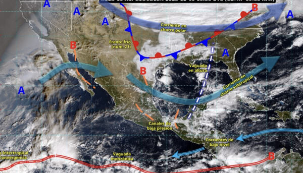 Frente frío 21 provocará lluvias intensas, norte y descenso térmico este domingo 14 de diciembre