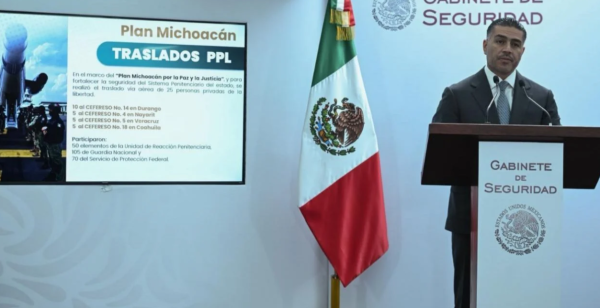 Trasladan a 25 reos de alta peligrosidad de Michoacán a penales federales: Harfuch