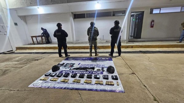 Asegura Policia Estatal a sujeto armado con vehículo blindado en Parral