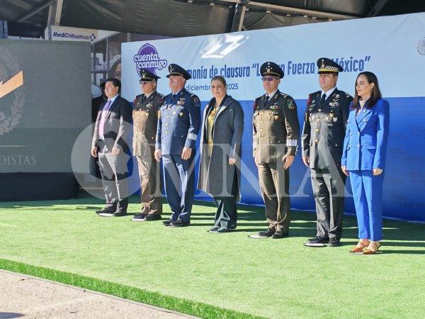 Encabezó Maru Campos cierre de la exposición militar la Gran Fuerza de México