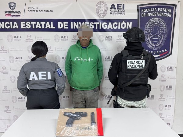Detiene AEI a masculino en posesión de arma de fuego en la colonia Francisco Sarabia