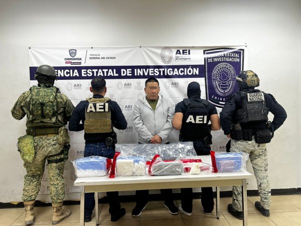 Detiene AEI en operativo a sujeto con casi tres kilos de fentanilo en la colonia Eréndira