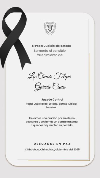Lamenta TSJE deceso del juez Omar García
