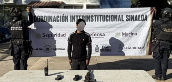 Detienen a un menor en Navolato; portaba un arma larga y cartuchos útiles entre sus ropas