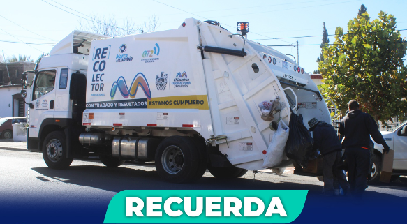 ¡Recuerda! El servicio de recolección de basura se suspenderá el jueves 1 de enero