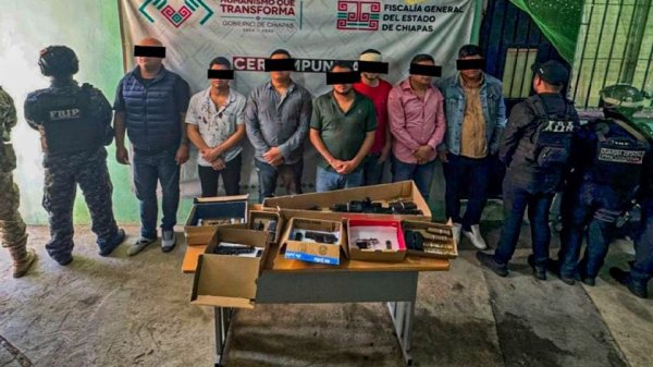 Caen nueve presuntos miembros del Cártel de Sinaloa con armas en San Cristóbal de las Casas