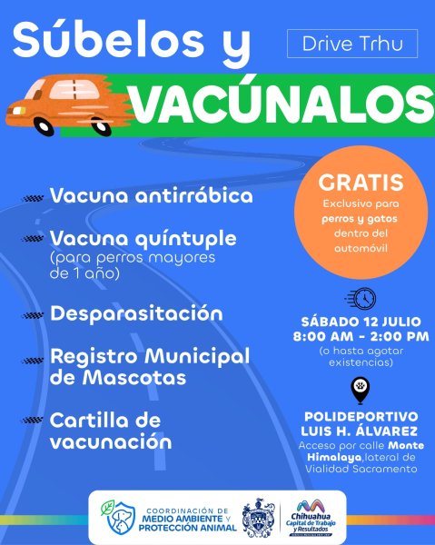 Invita Municipio a vacunar y desparasitar mascotas desde tu auto en Polideportivo
