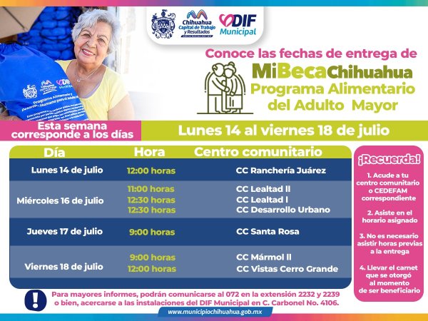 Conoce las fechas de entregas de las becas PAAM para la semana del 14 al 18 de julio