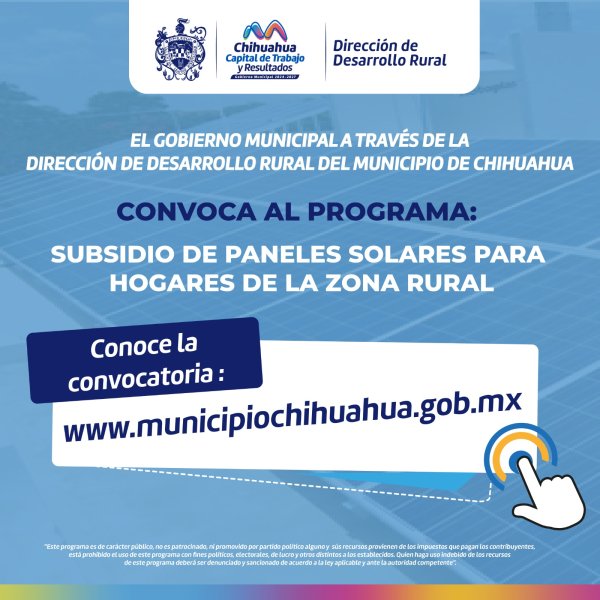 Invita Municipio a habitantes de la zona rural a participar en convocatoria para adquirir paneles solares