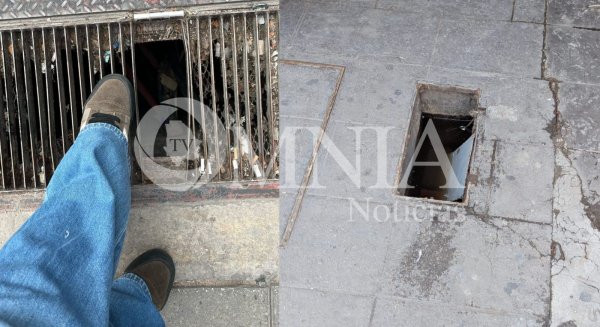 Denuncian potenciales accidentes por obras inconclusas de JMAS y CFE en calles del Centro Histórico
