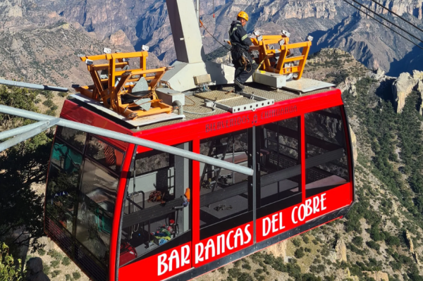 Por mantenimiento se encuentra cerrado el teleférico de las Barrancas del Cobre