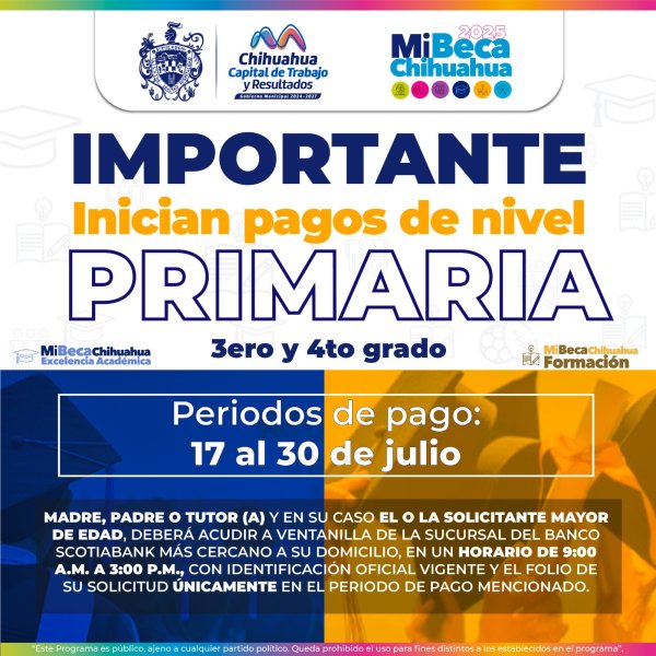 Inicia Municipio pagos de becas académicas para tercero y cuarto de primaria