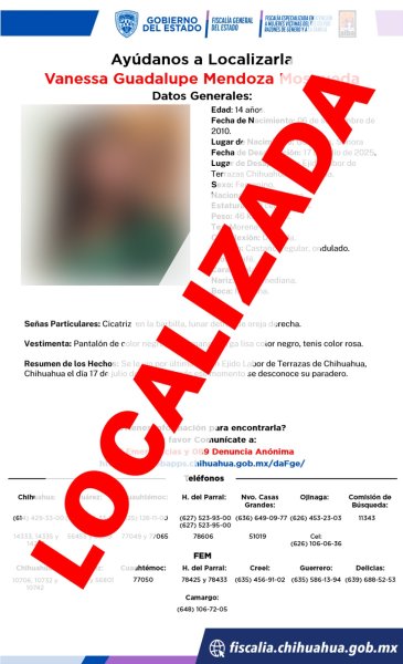 Localiza FEM a primas que contaban con reporte de ausencia en Chihuahua