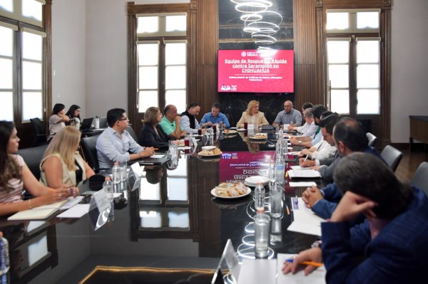 Maru Campos y autoridades del Gobierno Federal dan seguimiento a la estrategia de vacunación contra el sarampión