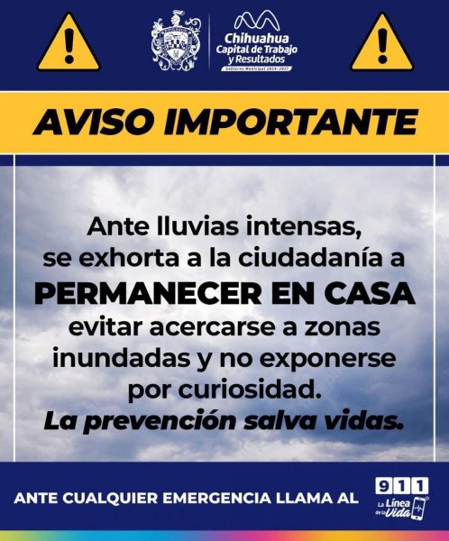 Emite municipio recomendaciones por alta probabilidad de lluvias intensas en la ciudad