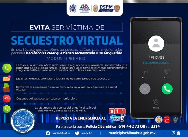 Evita DSPM que ciberdelincuentes extorsionen a familia
