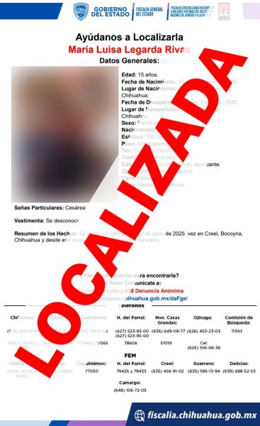 Localiza FEM a dos adolescentes que contaban con reporte de ausencia en Bocoyna